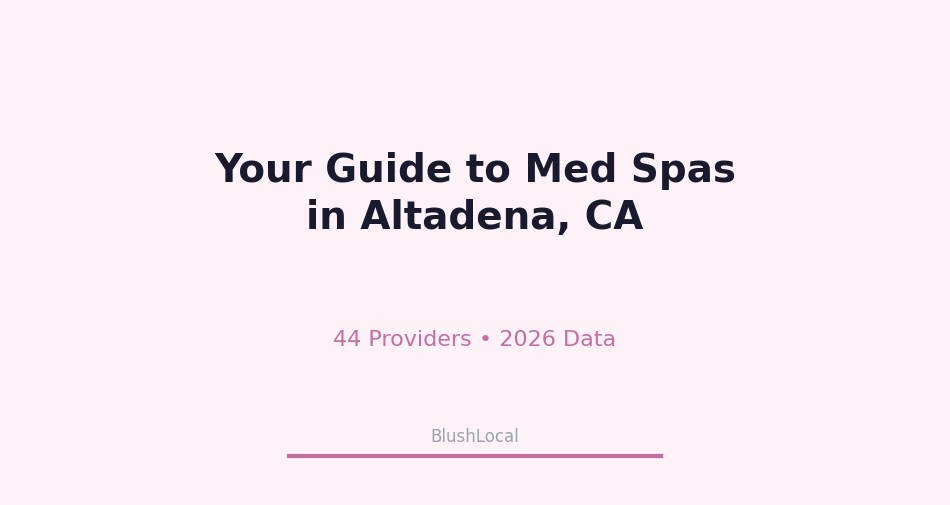 Your Guide to Med Spas in Altadena, California — 2026 Data