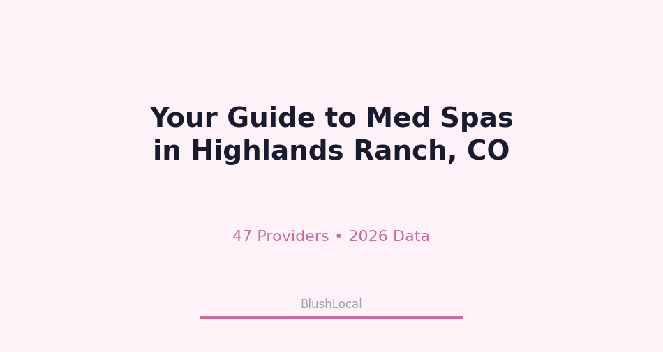 Your Guide to Med Spas in Highlands Ranch, Colorado — 2026 Data