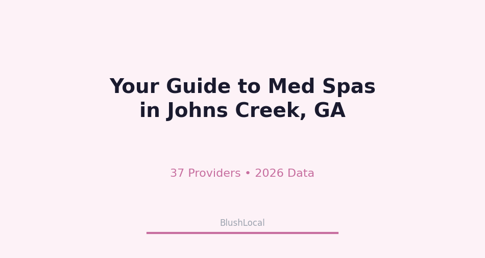 Your Guide to Med Spas in Johns Creek, Georgia — 2026 Data