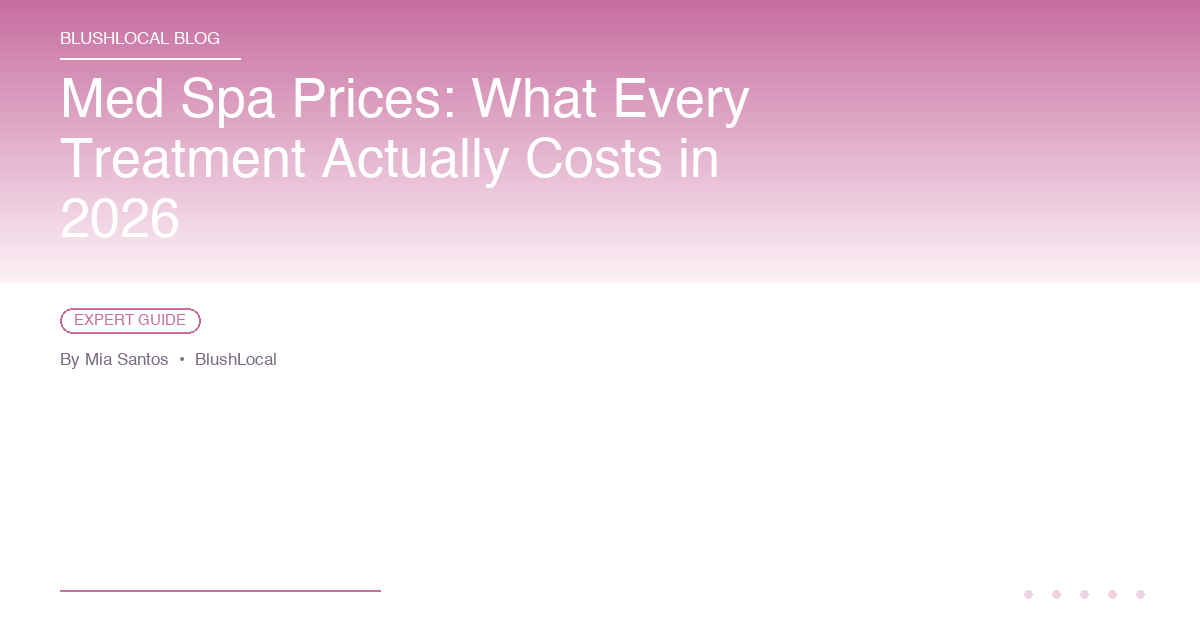 Med Spa Prices: What Every Treatment Actually Costs in 2026